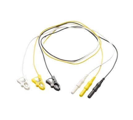 Pinch clip electrode cable 3 pcs (black, yellow, white)